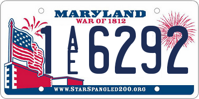 MD license plate 1AE6292