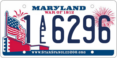 MD license plate 1AE6296
