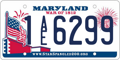 MD license plate 1AE6299