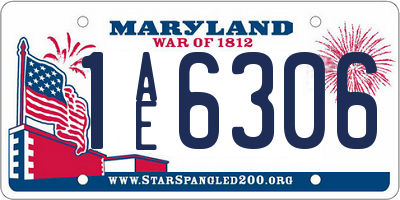 MD license plate 1AE6306