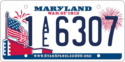 MD license plate 1AE6307