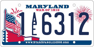 MD license plate 1AE6312