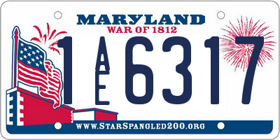 MD license plate 1AE6317