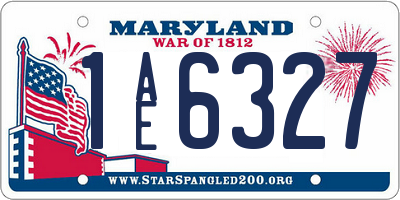 MD license plate 1AE6327