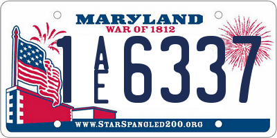 MD license plate 1AE6337