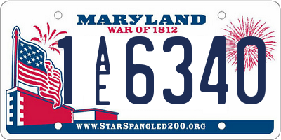 MD license plate 1AE6340