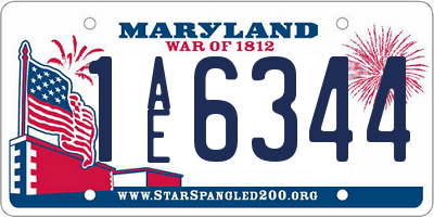 MD license plate 1AE6344
