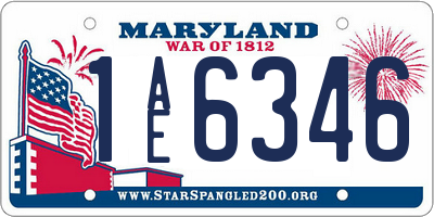 MD license plate 1AE6346