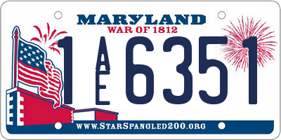 MD license plate 1AE6351