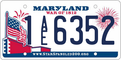 MD license plate 1AE6352