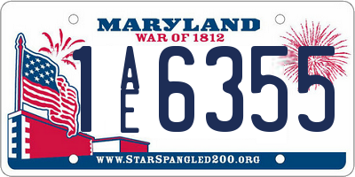 MD license plate 1AE6355