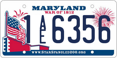 MD license plate 1AE6356