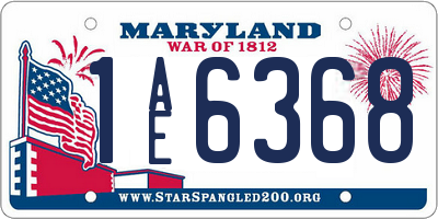 MD license plate 1AE6368
