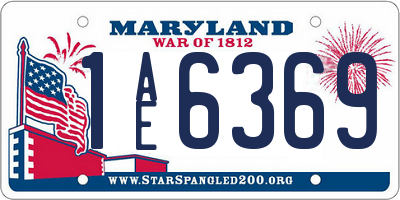MD license plate 1AE6369