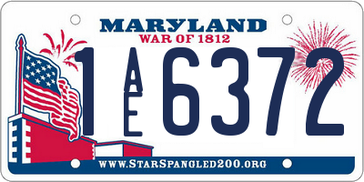 MD license plate 1AE6372