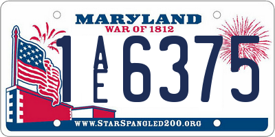 MD license plate 1AE6375