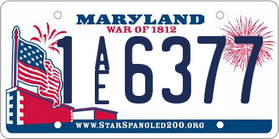 MD license plate 1AE6377