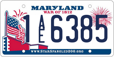 MD license plate 1AE6385