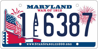 MD license plate 1AE6387