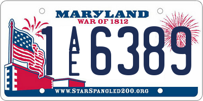 MD license plate 1AE6389
