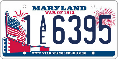 MD license plate 1AE6395