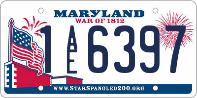 MD license plate 1AE6397