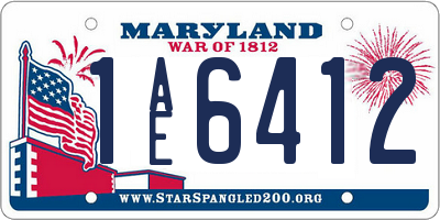 MD license plate 1AE6412