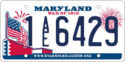 MD license plate 1AE6429