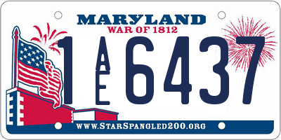 MD license plate 1AE6437