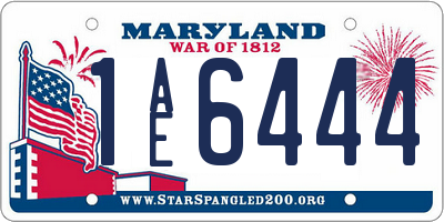 MD license plate 1AE6444