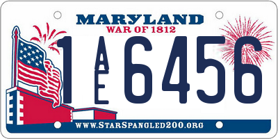 MD license plate 1AE6456