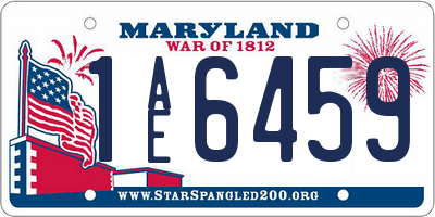 MD license plate 1AE6459