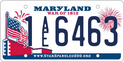 MD license plate 1AE6463