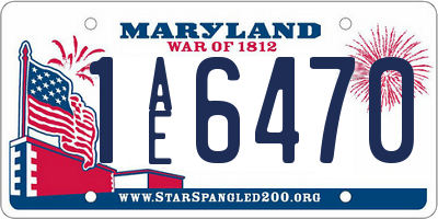 MD license plate 1AE6470