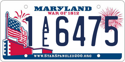 MD license plate 1AE6475