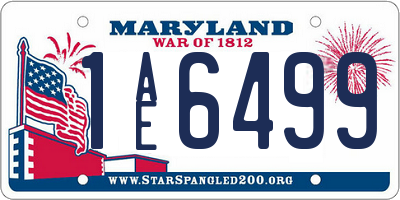 MD license plate 1AE6499
