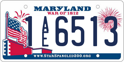 MD license plate 1AE6513