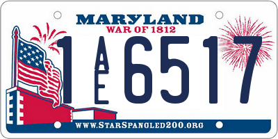 MD license plate 1AE6517