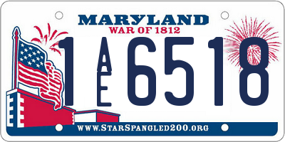 MD license plate 1AE6518