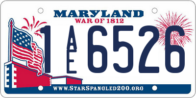 MD license plate 1AE6526