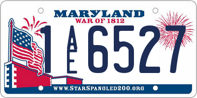 MD license plate 1AE6527