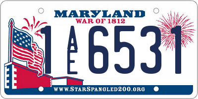 MD license plate 1AE6531
