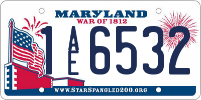 MD license plate 1AE6532