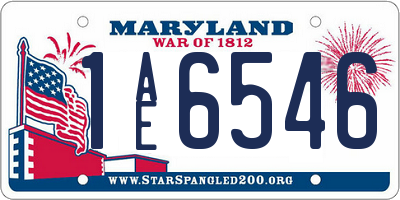 MD license plate 1AE6546