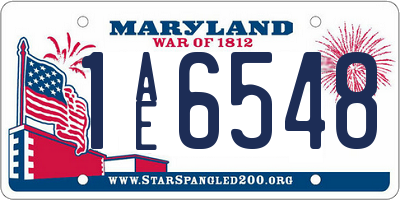 MD license plate 1AE6548