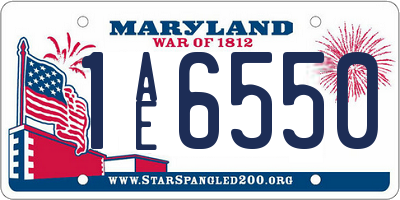 MD license plate 1AE6550