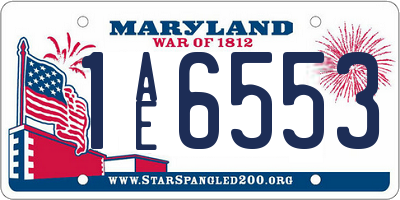 MD license plate 1AE6553