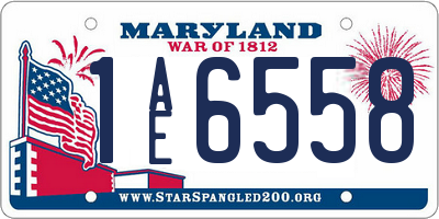 MD license plate 1AE6558