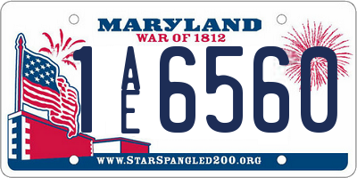MD license plate 1AE6560
