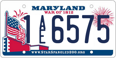 MD license plate 1AE6575